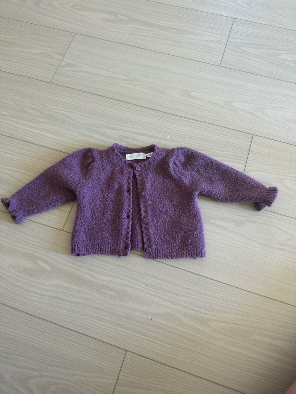 Zara Purple Knit Button-Front Cardigan for Kids